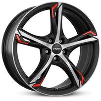 Ratlankis RONAL R62 red JBFR R18x7.5 5x100 ET 35 CB 68 (Jet Black Matte Front Polished)