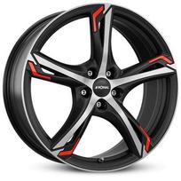 Ratlankis RONAL R62 red JBFR R18x7.5 5x100 ET 45 CB 68 (Jet Black Matte Front Polished)
