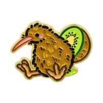 Artistic Textured Brooch Cartoon Kiwi Bird Design Zinc Alloy Brooch Pin Bag Sweater Suit Lapel Decorative Enamel Badge Versatile Accessory ruda