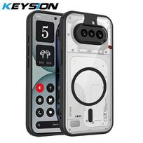 KEYSION Transparent Magnetic Phone Case for Nothing Phone 4A Pro Silicone+PC HD Clear Shockproof Cover for Nothing Phone 4A for Nothing 4A juoda
