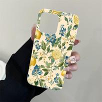 Summer Fruits Yellow Lemon Print Soft Phone Case For iPhone 16 Pro Max 15 14 13 12 11 Pro Plus 16E Shockproof Protective Cover iPhone 15 Pro