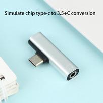 Dvigubas Type-C adapteris 2-in-1 Audio įkroviklio skirstytuvas Greitas įkrovimas ir muzikos atkūrimas USB C žaidimų sesijoms A2
