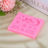 1Pc Fondant Silicone Cake Mold Cloud Star Moon Chocolate Molds Clouds Mould Cake Decorating Accessories DIY Tools rožinė