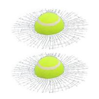 Yousheng 2Pcs Car Prank Stickers Self Adhesive Strong Stickiness Waterproof Funny 3D Tennis Ball Hit Window Stickers Windscreen Decorations žalia