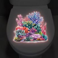 Glow-In-The-Dark Coral Reef Toilet Sticker Luminous Wall Sticker Home Decoration Self-Adhesive Removable Waterproof Car Sticker