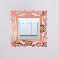 Decorative Acrylic Mirror Wall Stickers Ornamental Frame Design Square Shape Lightweight and Durable Material for Home and Office Decoration One Size