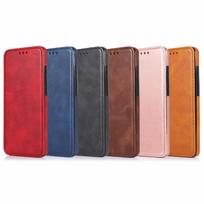 Applicable to Samsung S21 plus mobile phone leather case S30 solid color leather pattern strong magnetic card bracket anti-drop protective case Samsung s21 juoda