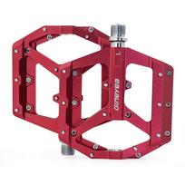 Gineyea Mountain Bike Pedals MTB Pedals Bicycle Flat Pedals Aluminum 9/16  Sealed Bearing Lightweight Platform for Road Bike raudona