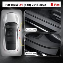 For BMW X1 U12 X3 X4 X5 Car Door Sill Protector Plate Rear Trunk Bumper Strips Threshold Sticker Anti Scratch Covers Accessories 8 Pcs For  X1-F48
