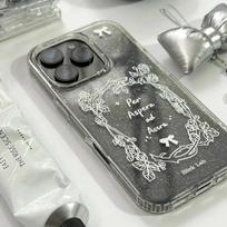 ins rose bow is suitable for Apple 17/16 mobile phone case iPhone15 fashion 13 glitter 14 light luxury soft case IPhone17ProMax
