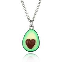 Rankų darbo rankų darbo rinkinys žalias avokadas Bff draugystės karoliai pakabukas širdies duobėle Valentino meilė heart shape with core
