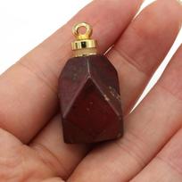 Natūralaus akmens kvepalų buteliuko pakabukas daugiakampis pusbrangis papuošalams gaminti „pasidaryk pats“ karolių priedas Rainbow Stone/25x37mm