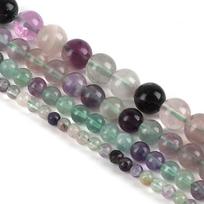 Spalvingi fluorito akmens karoliukai, 4-12 mm natūralaus brangakmenio papuošalų gamybai „pasidaryk pats“ 6mm 63pcs gray