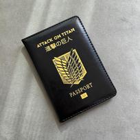 Attack on Titan Passport Cover Anime Travel Case for Passports Titans Attack juoda