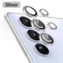 „Samsung Galaxy S22 Ultra“ fotoaparato objektyvo apsaugai Metalinis fotoaparato žiedo korpuso stiklas, skirtas Samsung S 22 S22Ultra 5G apsauginis dangtelis For S22 Ultra(5PCS) sidabras