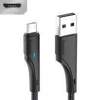 Essager Micro USB Cable 2.4A greito įkroviklio laidas skirtas Xiaomi Redmi Samsung Oneplus mobiliesiems telefonams įkrovimo laidas Android duomenų kabeliai 0.25m juoda