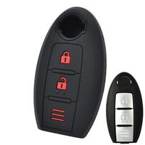 Silikoninis automobilio raktų dėklas Flip Remote Fob Cover, skirtas Nissan Qashqai Pulsar March 370Z Micra Juke Note Tiida NV200 Leaf Cube 3 mygtukas