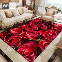 3D rožinis gėlių kilimas dideliam svetainei ir miegamajam 40x60cm 1pcs