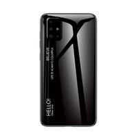 A51 Case Gradient grūdinto stiklo dangtelis, skirtas Samsung Galaxy A71 A51 A41 A31 A21S A11 smūgiams atspariems telefono dėkliams Galaxy A51 juoda