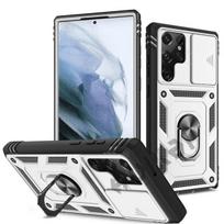 Dėklas, skirtas Samsung S23 S22 S21 S20 Fe Note 20 Ultra Plus A53 A33 A52s A52 A32 5g Sunkus su fotoaparatu 360 laipsnių atramos dangtelis Samsung F12 balta