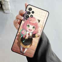 Dėklas, skirtas Samsung Galaxy A14 A73 A53 A71 A51 A31 A33 A22 A12 A21s A13 A32 A52s A72 A52 A23 Spy X Family Pink Smile Anya Damian Samsung A72 4G(5G) gray