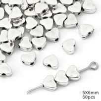 10-50 vnt. lydinio širdies drugelio pakabukas, kriauklių lapų karoliukai, skirti „pasidaryk pats“ apyrankėms. Papuošalų kūrimas 5x6mm 60pcs