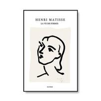 Nordic Matisse Simple Line Piešimo Plakatas Modigliani Retro Moterys Portretai Menas Sienų Tapyba Drobė Paveikslėliai Spausdinti Namų dekoras 21cm×30cm NoFrame