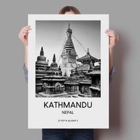 Roma Madridas Londonas Kelionių plakatas Katmandu Nepalas Praha Drobės tapyba Juoda balta siena Meno paveikslas Namų dekoras svetainei be rėmelio 21*30cm