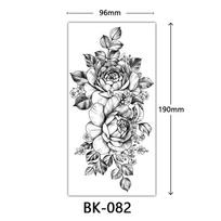 Sketch Flower Tattoo Stick Sketch tatuiruotės lipdukas Rožės gėlė juodai balta gėlė