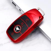 TPU automobilio nuotolinio rakto dėklo dangtelis, skirtas Mercedes Benz ACESG klasės GLC CLE CLA W177 W205 W213 W222 X167 AMG apsauginio laikiklio raudona