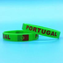 2vnt Portugalijos vėliava apyrankė kaimiška silikoninė apyrankė vyrams, moterims, motyvuojanti guminė juosta Sportinė riešo juostelė mada rankogaliai apyrankės priedai Dovanos 2pcs
