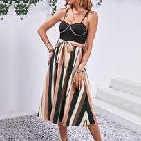 Vasaros suknelė Moteriška madinga suknelė Spalvotos spalvos Sexy Halter Suknelės XL juoda