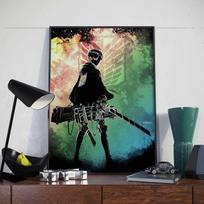 Japanese Anime Poster Attack On Titan Poster Eren Jäger Simle  Wall Art Painting Canvas Decoration Kawaii Room Decor Poster 21cm×30cm NoFrame