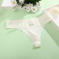 „Ice Silk“ besiūlės kelnaitės moterims nėriniuotos apatinės kelnaitės banguotu kraštu, kvėpuojančios ir minkštos kelnaitės S-XL S balta