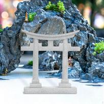 Japonija Torii vartų šventykla Figūrėlė Kraštovaizdžio ornamentas Terariumo dekoracija Akvariumo dekorui 6.1x1.8x6.9cm
