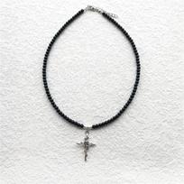 Fashion 4mm Natural Stone Turquoises Chokers Necklaces For Women Charm Light Blue&White Pendant Necklace Prayer Cross Necklace