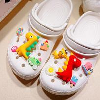 Batų žavesys „pasidaryk pats“ smeigtukai „Little Dinosaur“ Dekoratyvinė sagtis, skirta „Hle Shoes“ Pakabukų rinkinys Priedai Vaikams berniukams Mergaitėms Dovana gray