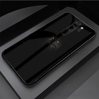 Stiklinis telefono dėklas su pelėda Redmi Note 5 6 7 8 Pro Note8T Note9S Redmi8 9 Redmi 9 black