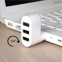 Nešiojamas kompiuteris, skirtas PC Hub USB Rotate Splitter Mini Adapter 3 Ports 1pc balta