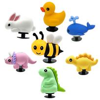7 vnt. 3D ančiuko batų pakabukai Mielas gyvūnėlio batų dekoravimo sagtelė Kawaii bitė triušis dinozauras sodo basučių aksesuarai vaikų dovana 7 pcs with a set