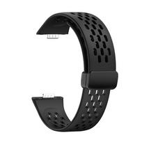 Magnetinė D sulankstoma silikoninė apyrankė skirta Huawei laikrodžiui Fit 3 dirželis HUAWEI Fit3 sportinės apyrankės laikrodžio apyrankei juoda