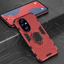 KEYSION Smūgiams atsparus šarvų dėklas, skirtas HONOR 200 Pro 5G Minkštas silikonas + PC metalinis žiedinis stovas Telefono galinis dangtelis, skirtas Huawei Honor 200 Pro for Honor 200 raudona
