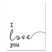 Minimalist I Love You I Know Love Gift Print Canvas Painting Wall Art Pictures Romantic Quote Poster Home Bedroom Wall Decor 21X30cm No Frame