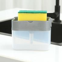 1 rinkinys muilo dėžutės virtuvės automatinio dozatoriaus ploviklio ir skysčio dėžutės kempinės pilka