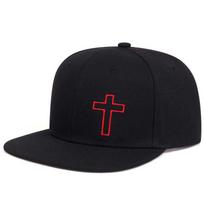 Madinga kryželiu siuvinėta beisbolo kepurė Vyriška snapback kepurė Moteriška vasarinė porinė hiphopo kepurė Plokščios kepurės Trucker kepurė raudona/juoda