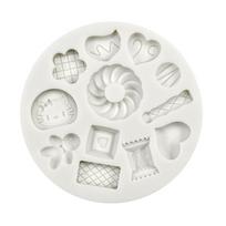 1PC Donuts Gingerbread Candy Silicone Molds Cake Decoration Sugar Art Chocolate Baking Tools Kitchen Supplies dangaus mėlyna spalva