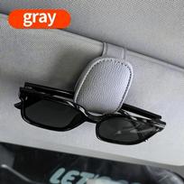 Aukščiausios kokybės odinių automobilių akinių laikiklis – prabangus skydelio segtukas su kelių kortelių saugojimu 1 PC pilka
