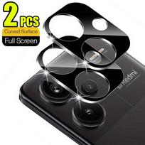 2 vnt. Juodas dvigubo sluoksnio grūdinto stiklo objektyvo apsauginis stiklas Redmi 14C 13 13C Redmi Note 13 4G 5G Note 13 Pro 4G 5G Note 13 Pro+ 5G kameros apsauginė plėvelė Xiaomi POCO F6 Pro juoda