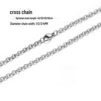 Nerūdijančio plieno vyriškas universalus grandinėlės pakabukas aksesuaras Cross Chain, 45CM