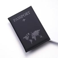 Moterys Vyrai Pasų Dėklas PU Kelioninis ID Kredito Kortelių Laikiklis Dėklas Kelioninis Aksesuaras juoda